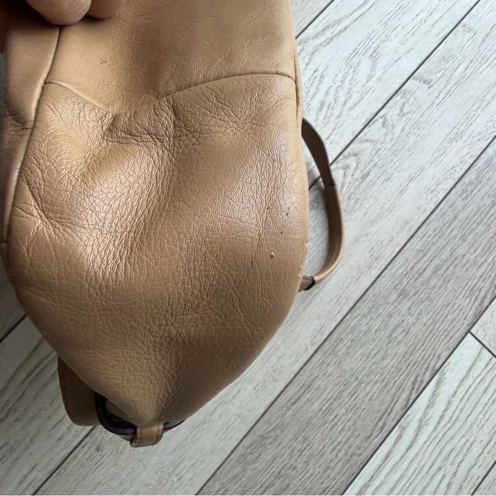 Coach Campbell Eva flap satchel in camel leather - Picture 7 of 11